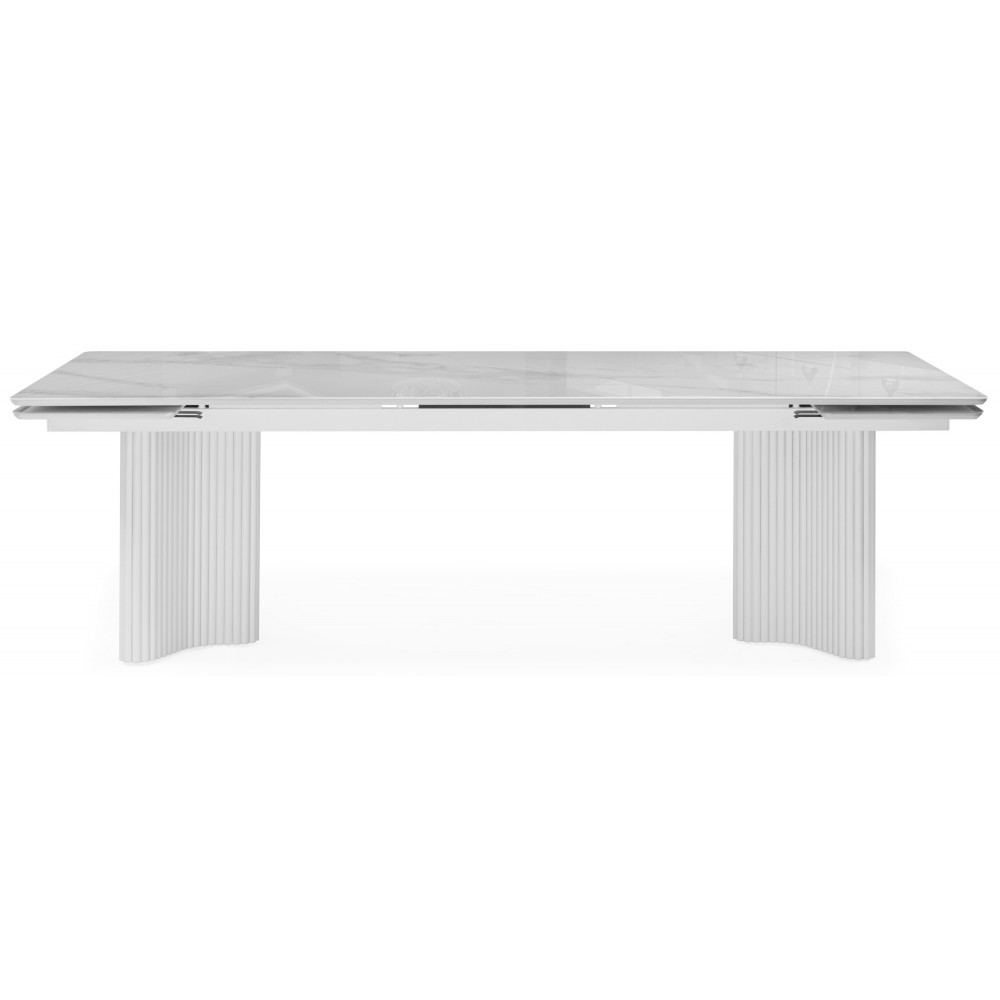Стол стеклянный Мален 240x110 белый мрамор / белый Стол стеклянный Мален 240x110 белый мрамор / белый