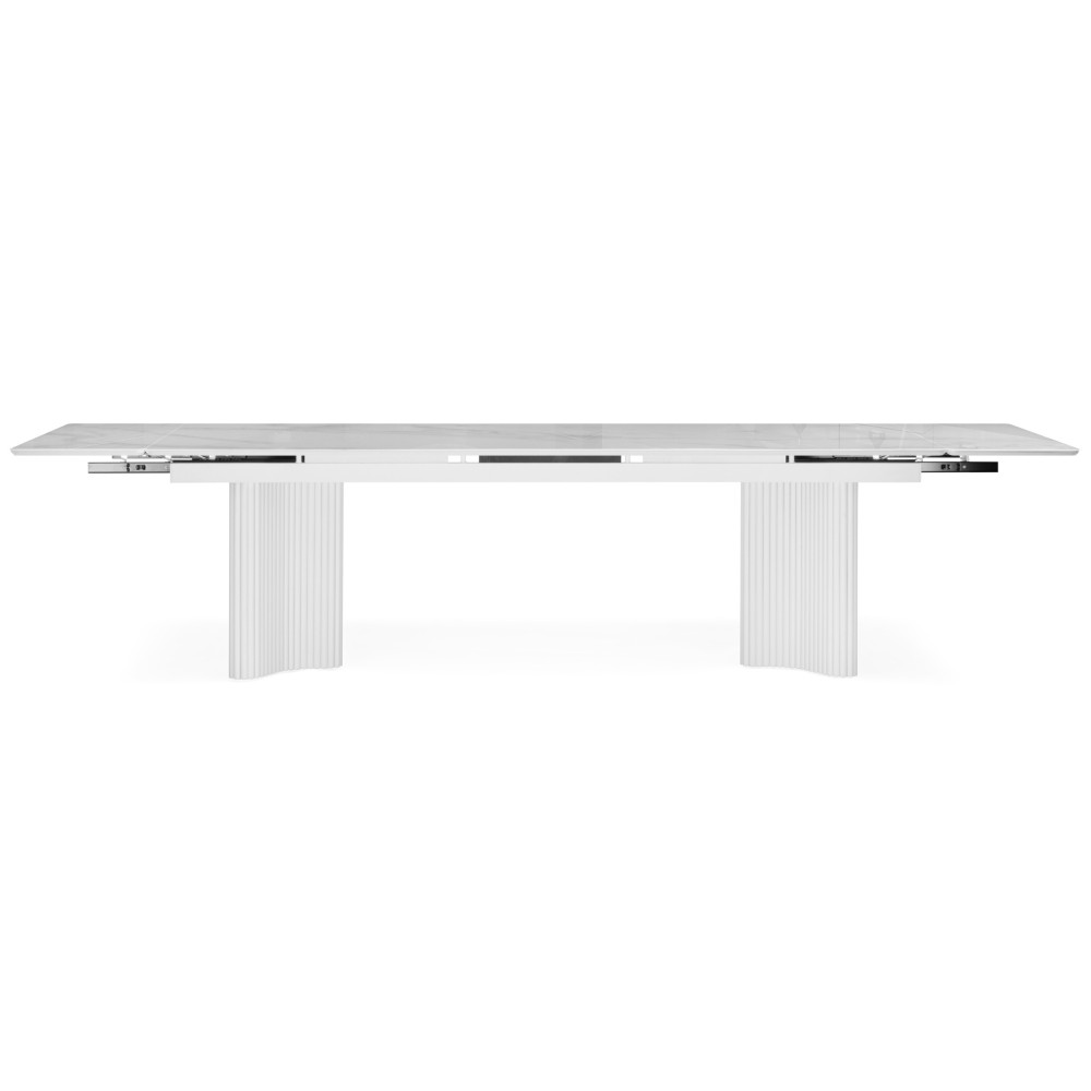 Стол стеклянный Мален 240x110 белый мрамор / белый Стол стеклянный Мален 240x110 белый мрамор / белый