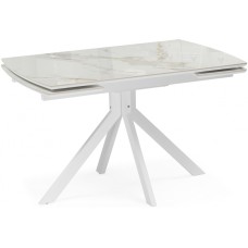 Керамический стол Катчел 120(180)x80 белая шагрень / белый