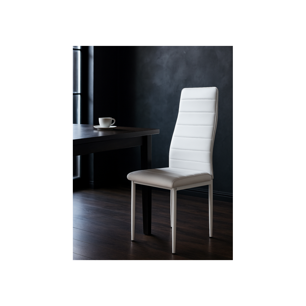 Стул на металлокаркасе DC2-001 искусственная кожа белый / белый Стул на металлокаркасе DC2-001 искусственная кожа белый / белый