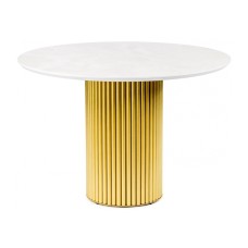 Керамический стол Барел 110 onyx bianco soft satin / золотой Керамический стол Барел 110 onyx bianco soft satin / золотой