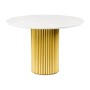 Керамический стол Барел 110 onyx bianco soft satin / золотой