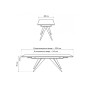 Стол стеклянный Дарвин 140(200)х80 белый мрамор / черный