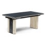 Керамический стол Бернардо 180x90 черный мрамор / дуб монтана
