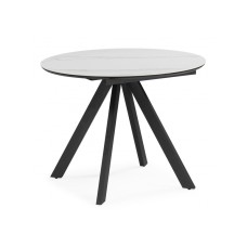 Керамический стол Трейси 90 snow white / черный Керамический стол Трейси 90 snow white / черный