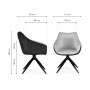 Стул на металлокаркасе Kansas gray / graphite gray / black