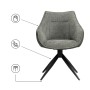 Стул на металлокаркасе Kansas gray / graphite gray / black