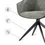 Стул на металлокаркасе Kansas gray / graphite gray / black