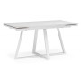 Керамический стол Памелла 140 (200) х 80 белый мрамор alpin white / snow white / белый