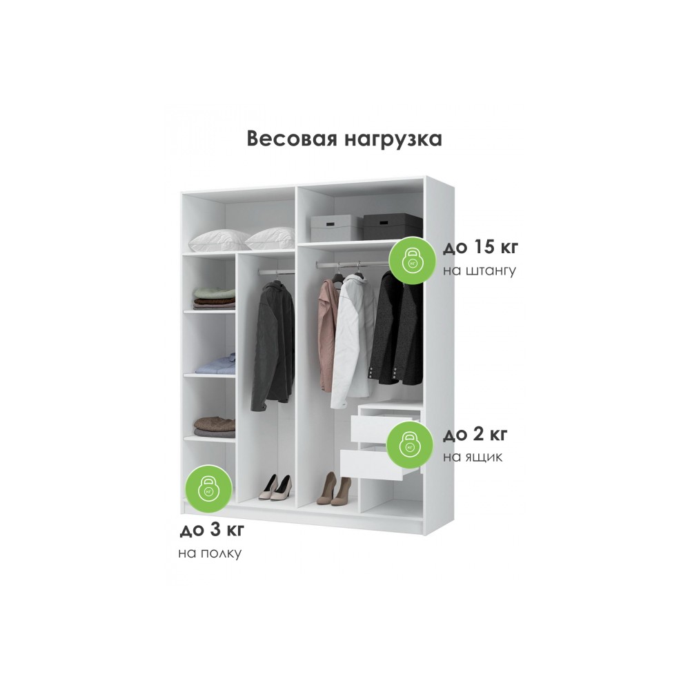 Шкаф Широн 1600 белый / белый Шкаф Широн 1600 белый / белый