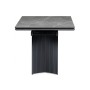 Керамический стол Вейв 140(200)х80 серый мрамор larka grey / черный