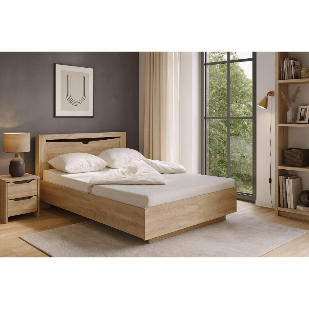 Кровать Магантия 140х200 сПМ парящая дуб баррик Кровать Магантия 140х200 сПМ парящая дуб баррик