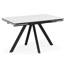 Керамический стол Вилли 120(180)х80 snow alpin white / черный