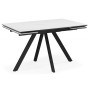 Керамический стол Вилли 120(180)х80 snow alpin white / черный