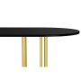 Стол деревянный Хьюго О 180 х 90 черная шагрень пленка / золотые ноги