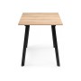 Стол деревянный раскладной Колон Лофт 120 25 мм дуб делано светлый / черный матовый