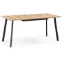 Стол деревянный раскладной Колон Лофт 120 25 мм дуб делано светлый / черный матовый