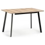 Стол деревянный раскладной Колон Лофт 120 25 мм дуб делано светлый / черный матовый