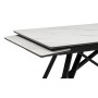 Керамический стол Вилсон 140(200)х80 белый мрамор snow white / черный