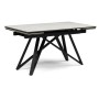 Керамический стол Вилсон 140(200)х80 белый мрамор snow white / черный
