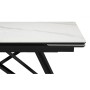 Керамический стол Вилсон 140(200)х80 белый мрамор snow white / черный