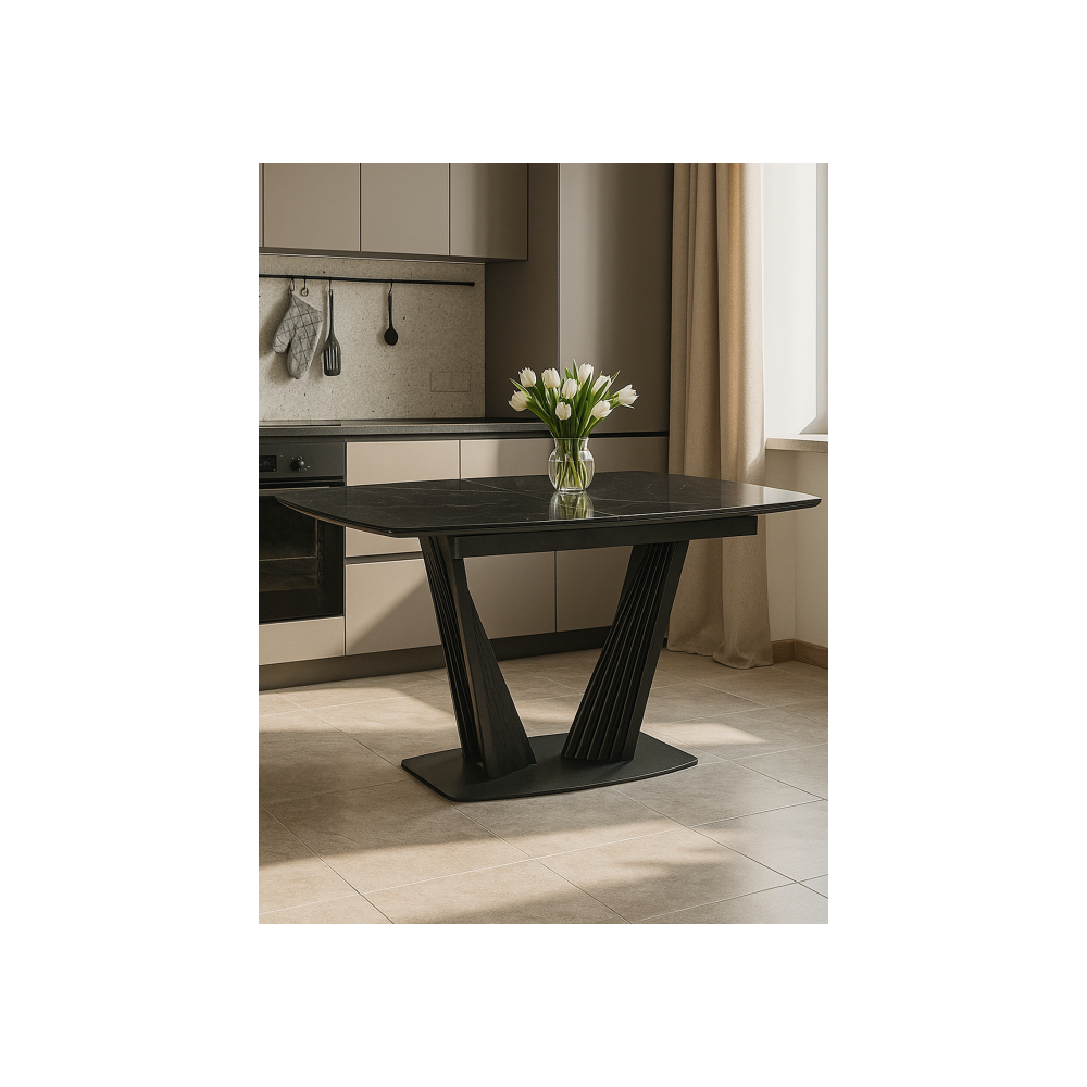 Керамический стол Вейл 140(180)х80 черный мрамор shakespeare black / черный Керамический стол Вейл 140(180)х80 черный мрамор shakespeare black / черный