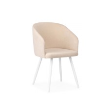 Стул на металлокаркасе Монер бежевый (glory 03) / белый