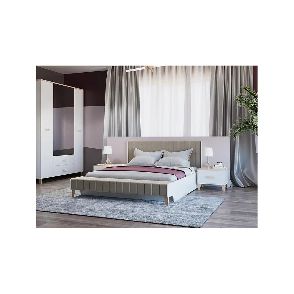 Кровать Briton 160х200 с настилом белая Кровать Briton 160х200 с настилом белая