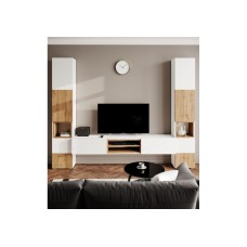 Готовая гостиная Лонгфорд комплектация 1 белый / дуб вотан Готовая гостиная Лонгфорд комплектация 1 белый / дуб вотан