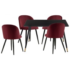 Обеденная группа Cельда black / wine red