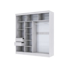 Шкаф Москана-2 2 м анкор светлый / зеркало / лакобель белый