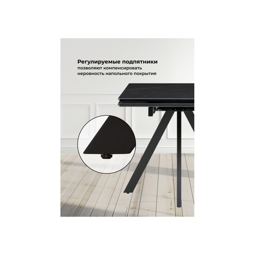 Керамический стол Вилли 140(200)х80х75 черный мрамор shakespeare black / черный Керамический стол Вилли 140(200)х80х75 черный мрамор shakespeare black / черный