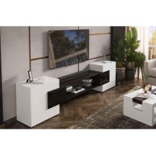 ТВ-тумба Лисмор белый / черный глянец