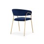 Стул на металлокаркасе Kamelia 1 dark blue / gold