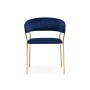 Стул на металлокаркасе Kamelia 1 dark blue / gold
