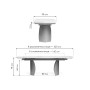 Керамический стол Готланд 160(220)х90х79 ink gray / черный