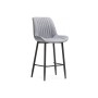 Барный стул Вейв вращающийся светло-серый velutto 52 / черный каркас