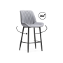 Барный стул Вейв вращающийся светло-серый velutto 52 / черный каркас