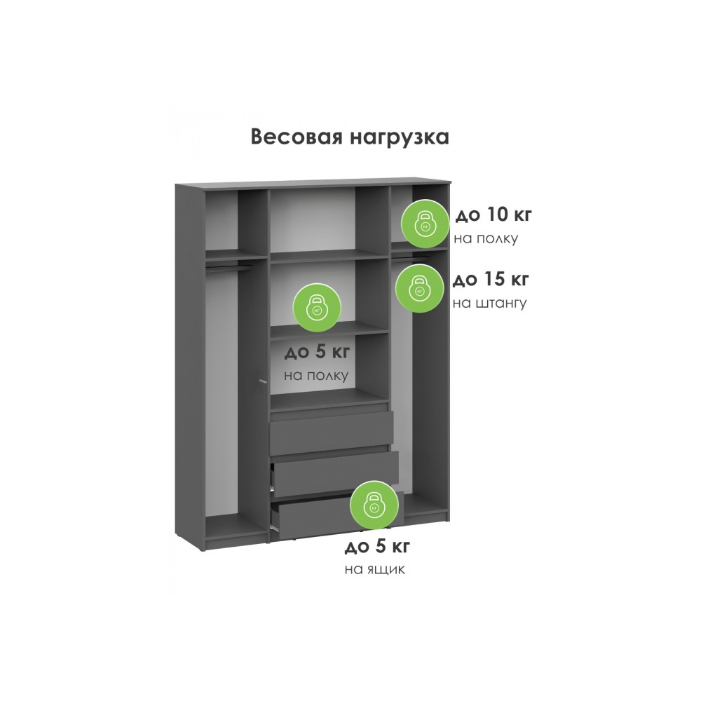 Шкаф Сибити четырехстворчатый графит серый Шкаф Сибити четырехстворчатый графит серый