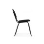 Стул на металлокаркасе Гумер ткань черный / черный глянец