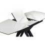 Керамический стол Риполь 160(205)х89 белый мрамор snow white / черный