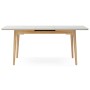 Керамический стол Halmar 140(180)x80 белый спеченный камень / светлое дерево
