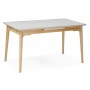 Керамический стол Halmar 140(180)x80 белый спеченный камень / светлое дерево
