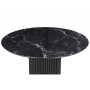 Стол стеклянный Барел 110 черный мрамор / черная пленка / черный