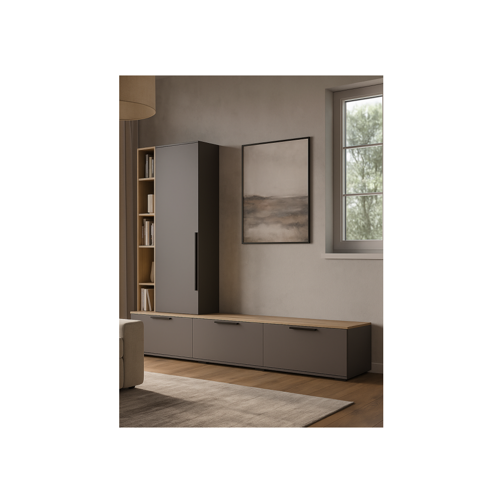 ТВ-тумба Филеста графит / дуб вотан