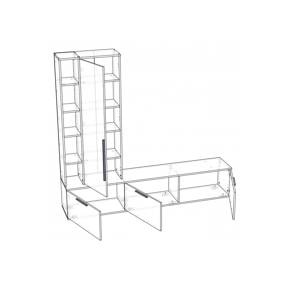 ТВ-тумба Филеста графит / дуб вотан