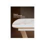 Керамический стол Петир 120(160)х80х75 gilt white / дуб монтана