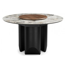 Керамический стол Иган 137 орех кантри / arctic ocean / черный