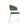 Стул на металлокаркасе Kamelia dark green / gold