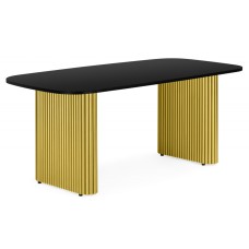 Стол деревянный Бавария B 180 х 90 черная пленка шагрень / золото